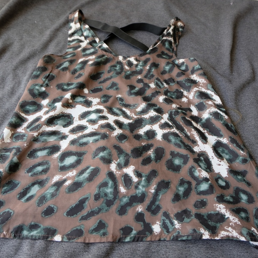 Sheer Chloe K leopard print tank top